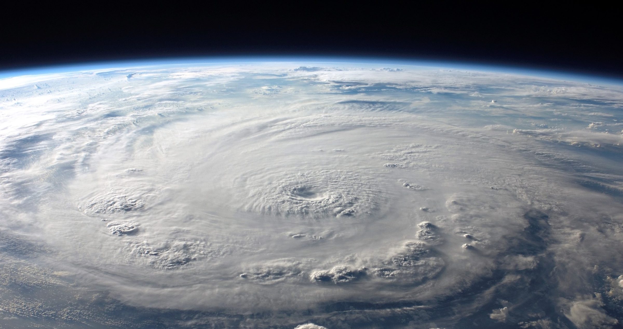 View of a hurricane from a satellite.