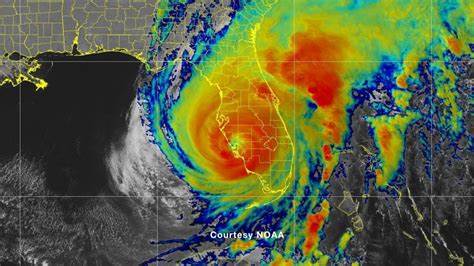 Satellite image of Hurricane Ian system above the state of Florida.